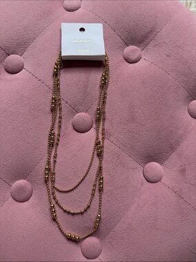 J. Crew three tiered gold necklace
